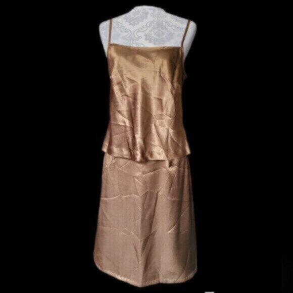 Vintage  Satin Skirt + Tank Set  Summer Party Size 12 P - Picture 11 of 11